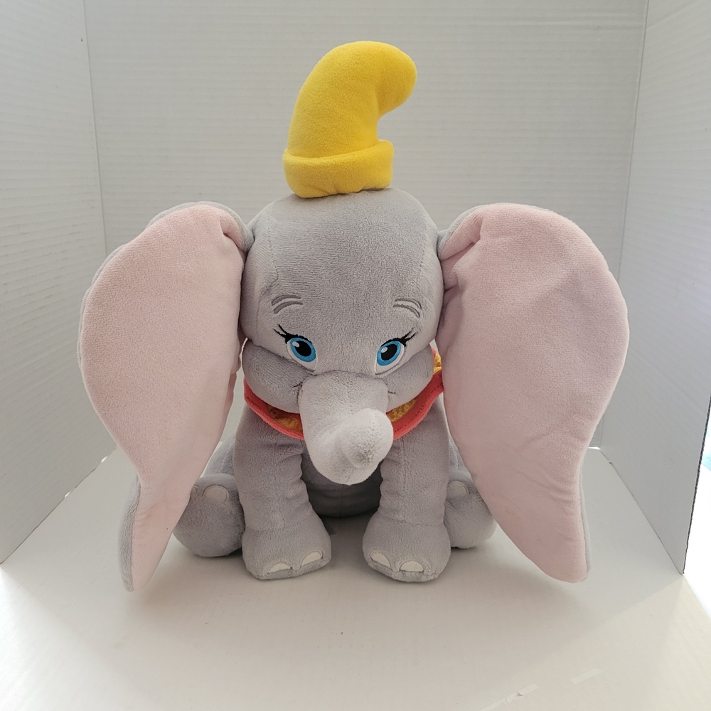 Disney- DUMBO- Gray Elephant Plush with Yellow Hat
